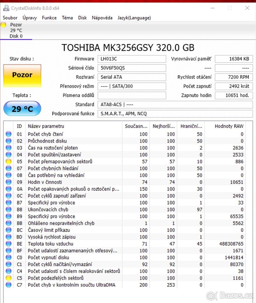 Pevné disky na součástky do notebooku 2.5" sata - 2