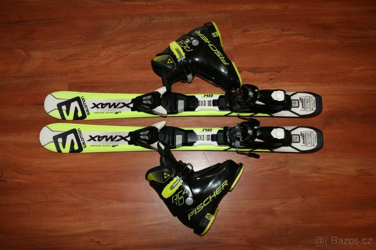 detské lyže salomon 80 cm , lyžaky Fischer - 2