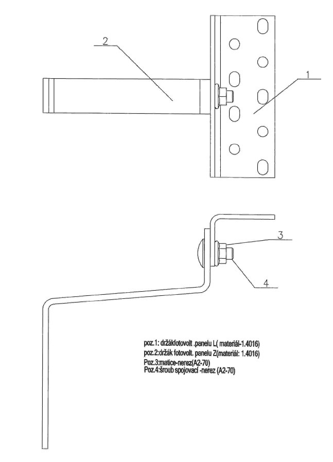 Hák, výškově nastavitelný, tašková střecha - 2