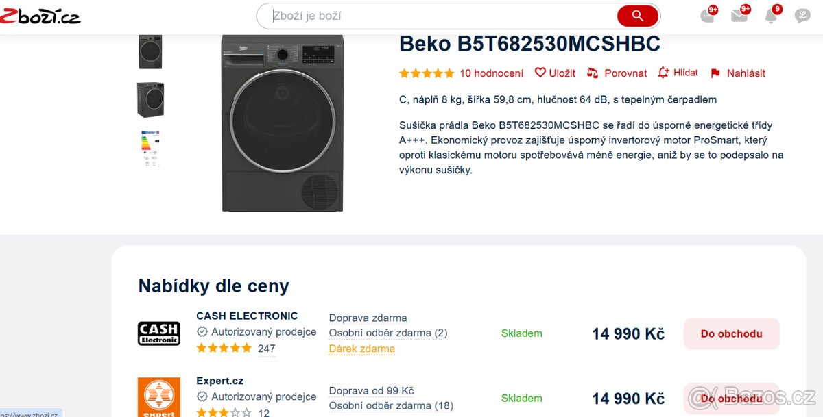 Nová sušička Beko A+++8 kg, ZÁRUKA - 2