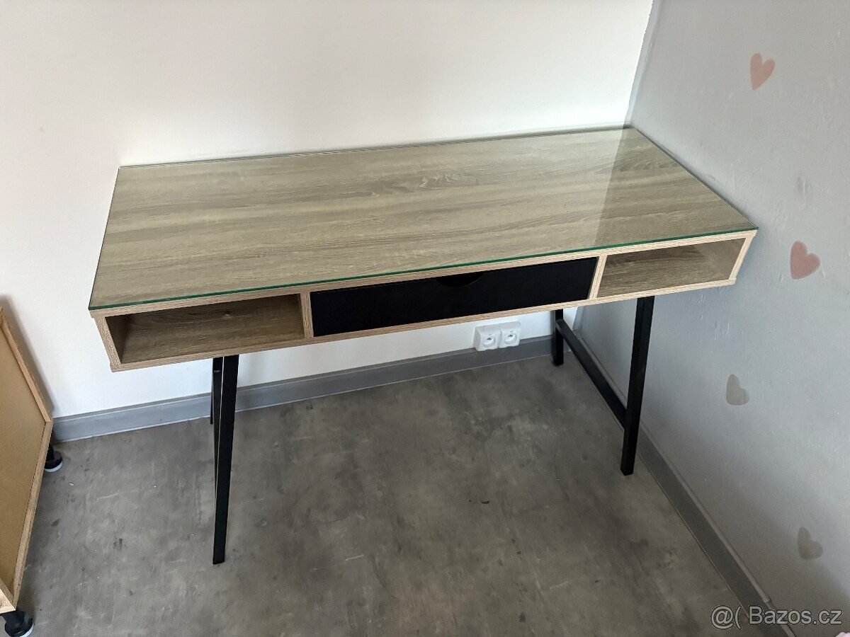 Pracovní kancelářský stůl JYSK 120x45 skleněná deska - 2