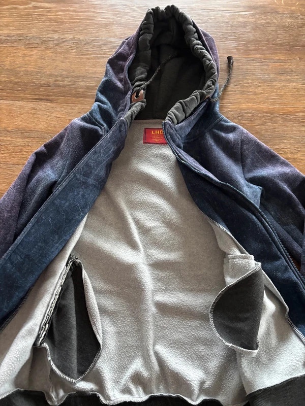 Dámská modrá delší mikina na zip s kapucí, vel. S/M - 2