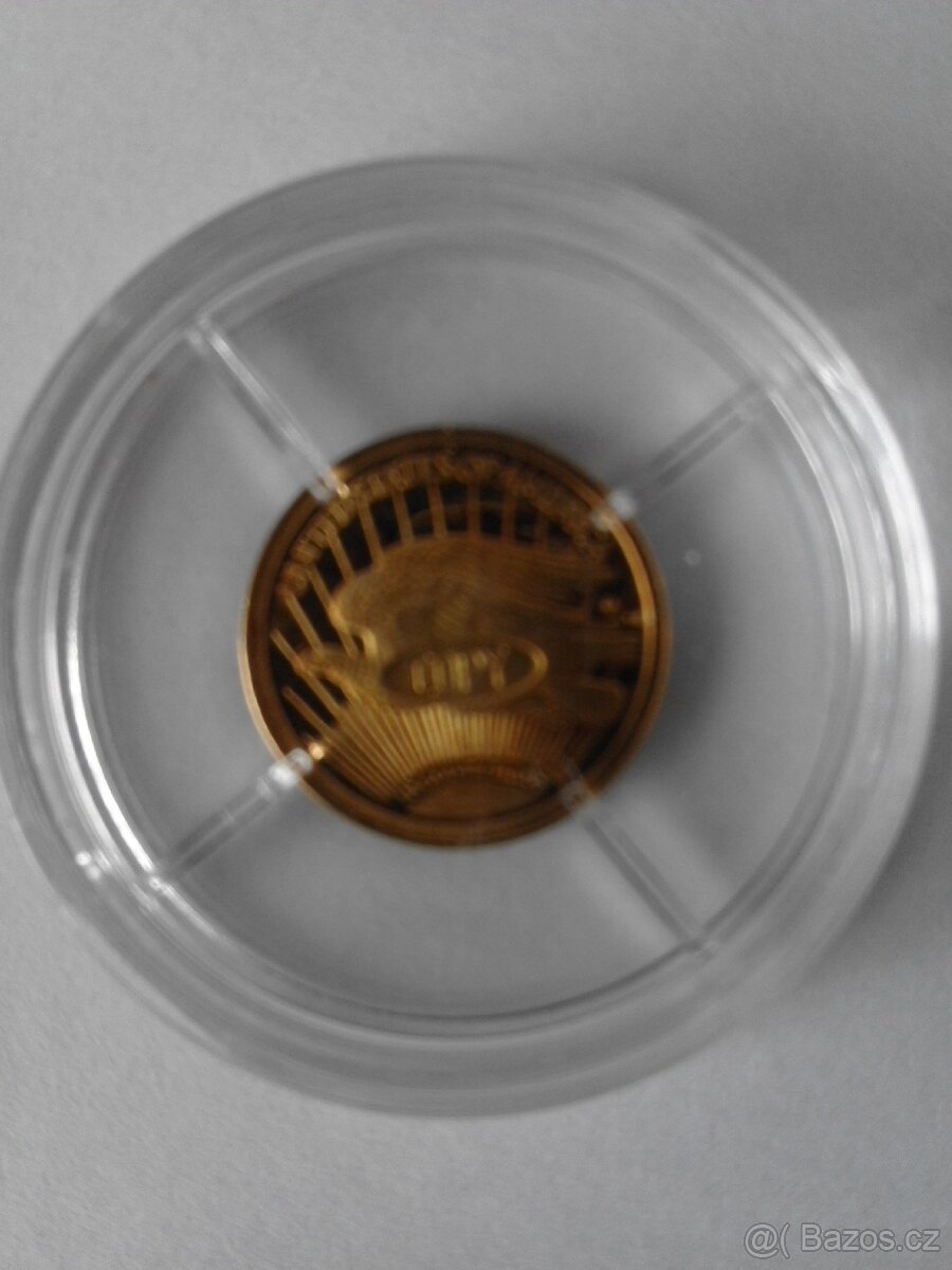 Zlatá mince 0,5 g, Au 585, dva druhy - 2