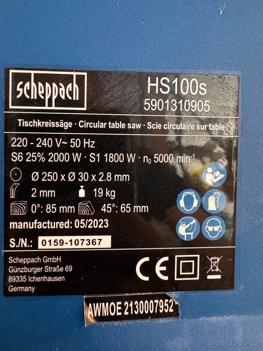 Stolní pila Shepach HS100S - 2