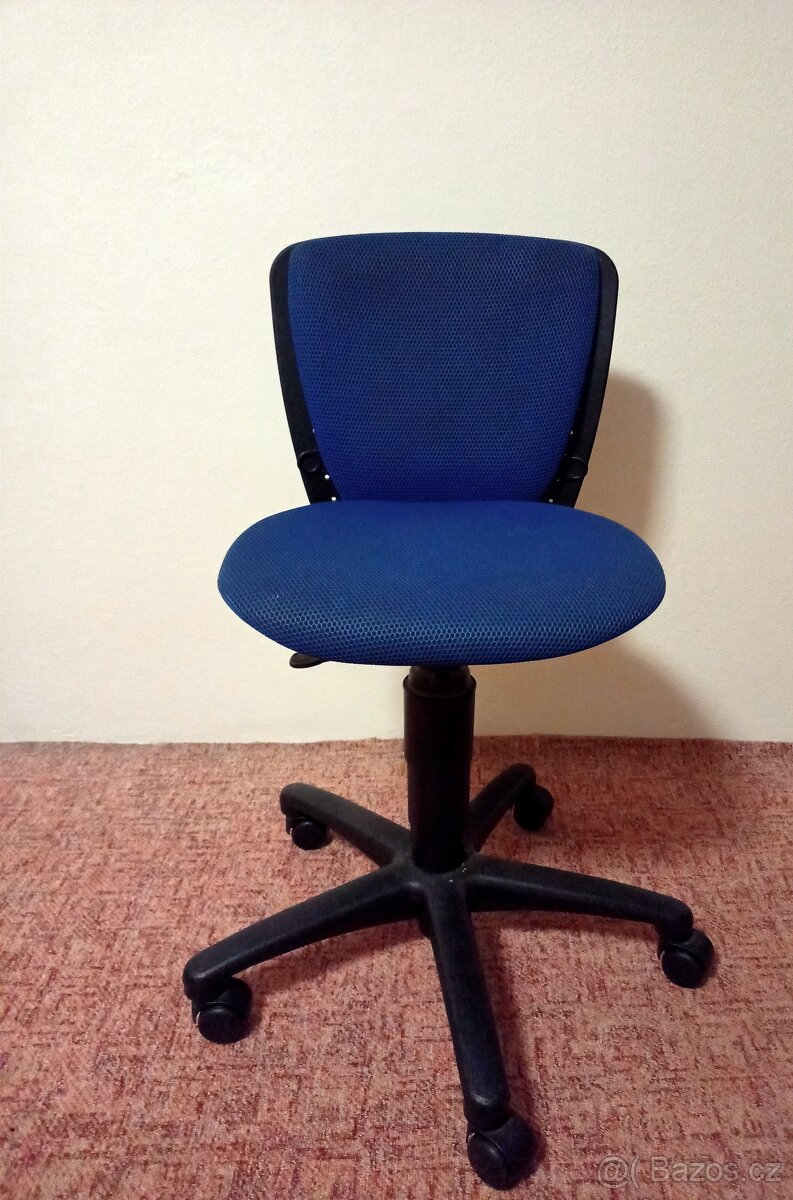 Židle dětská žákovská otočná modrá - 2