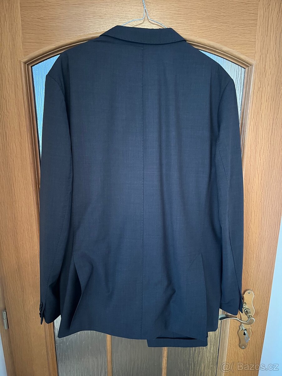 Pánský šedomodrý oblek Blažek, slim fit - 2