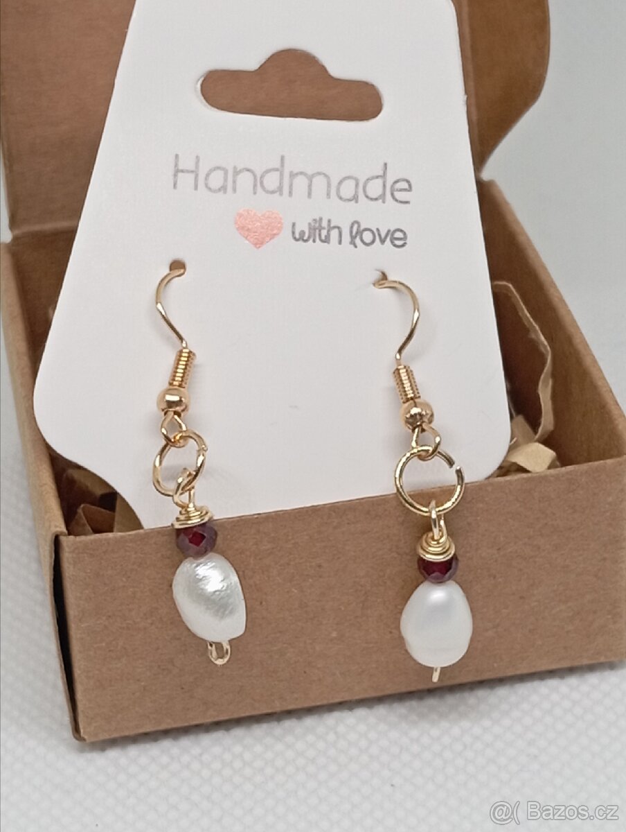 Handmade náušnice se sladkovodními perlami - 2