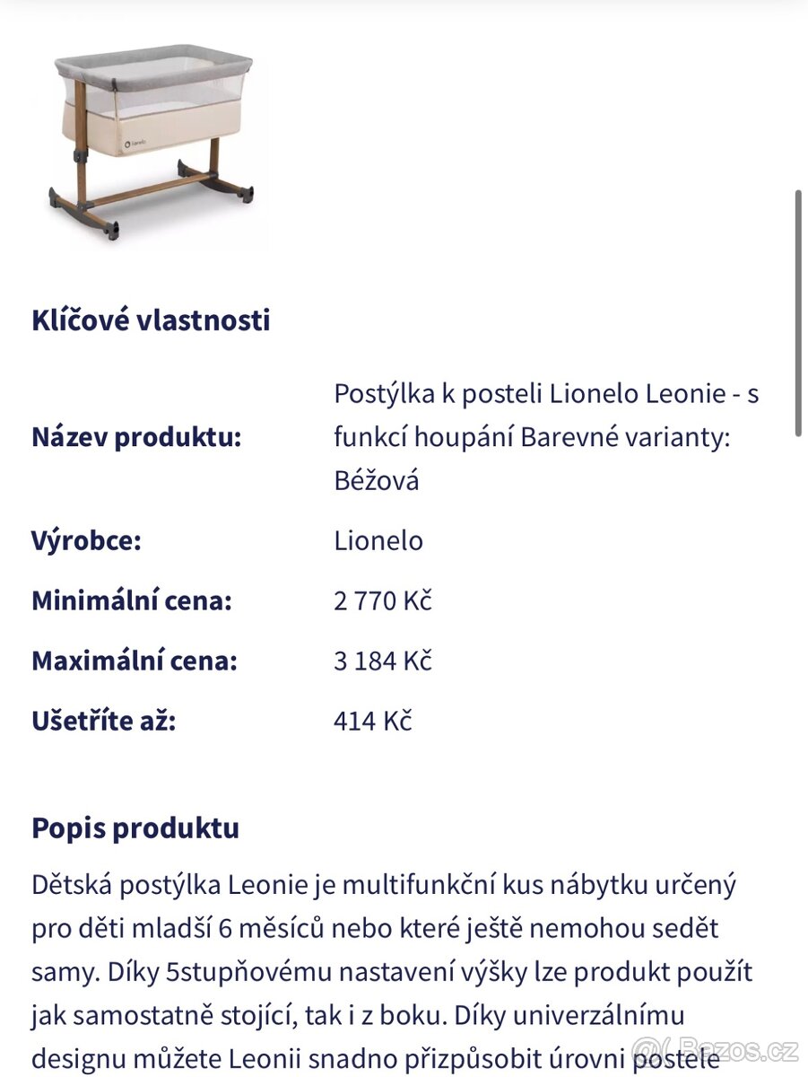 Cestovní postýlka/kolébka - 2