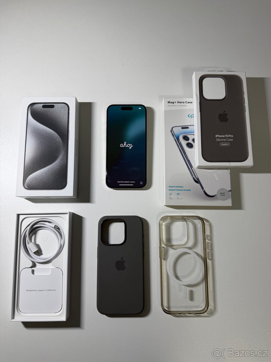 Apple iPhone 15 PRO 128 GB Bílý titan + PŘÍSLUŠENSTVÍ - 2