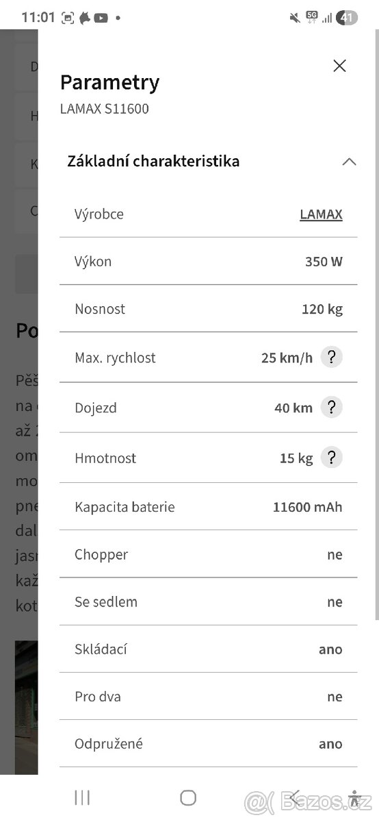 Elektrokolobezka lamax s 11600 - 2