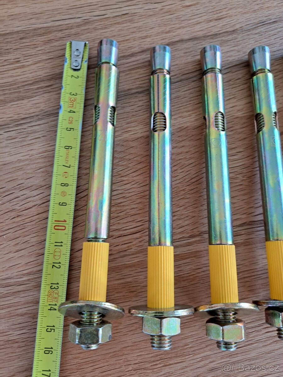 Nové ocelové kotvy - ATS svorníky, M10x150 mm, 8 ks - levně - 2