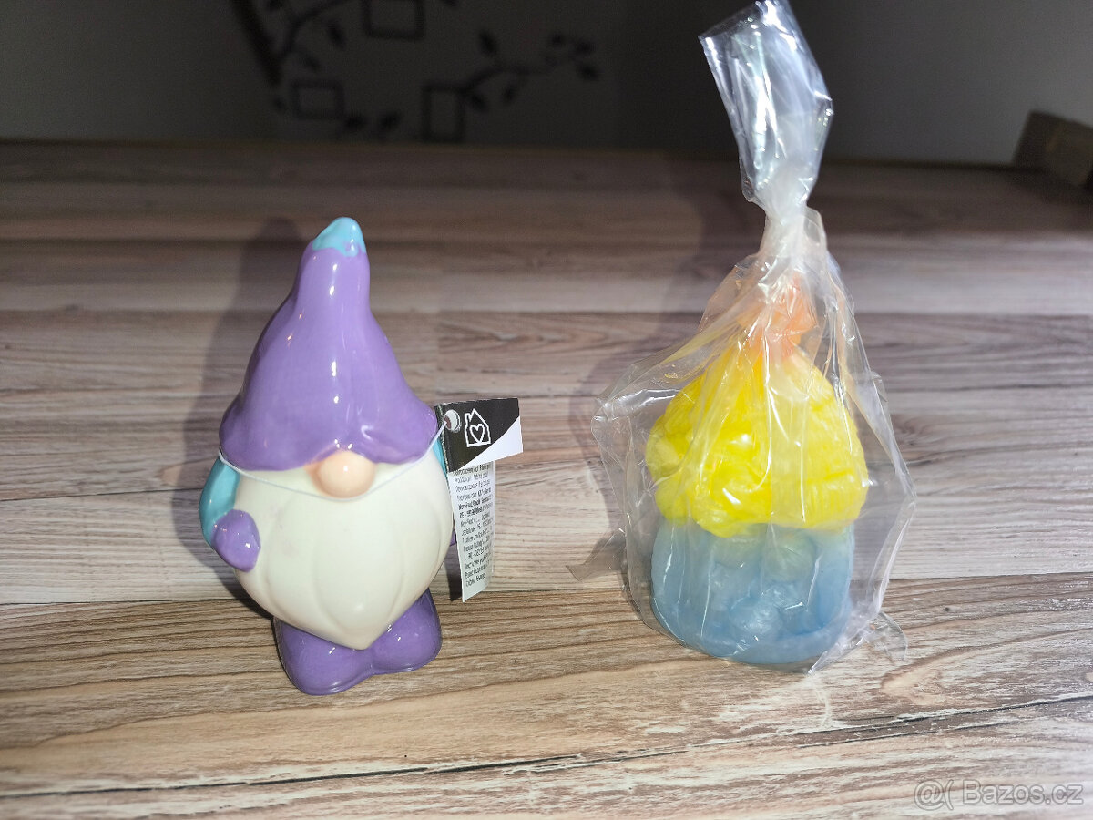 Vánoční svíčka Betlém + porcelánový skřítek - 2