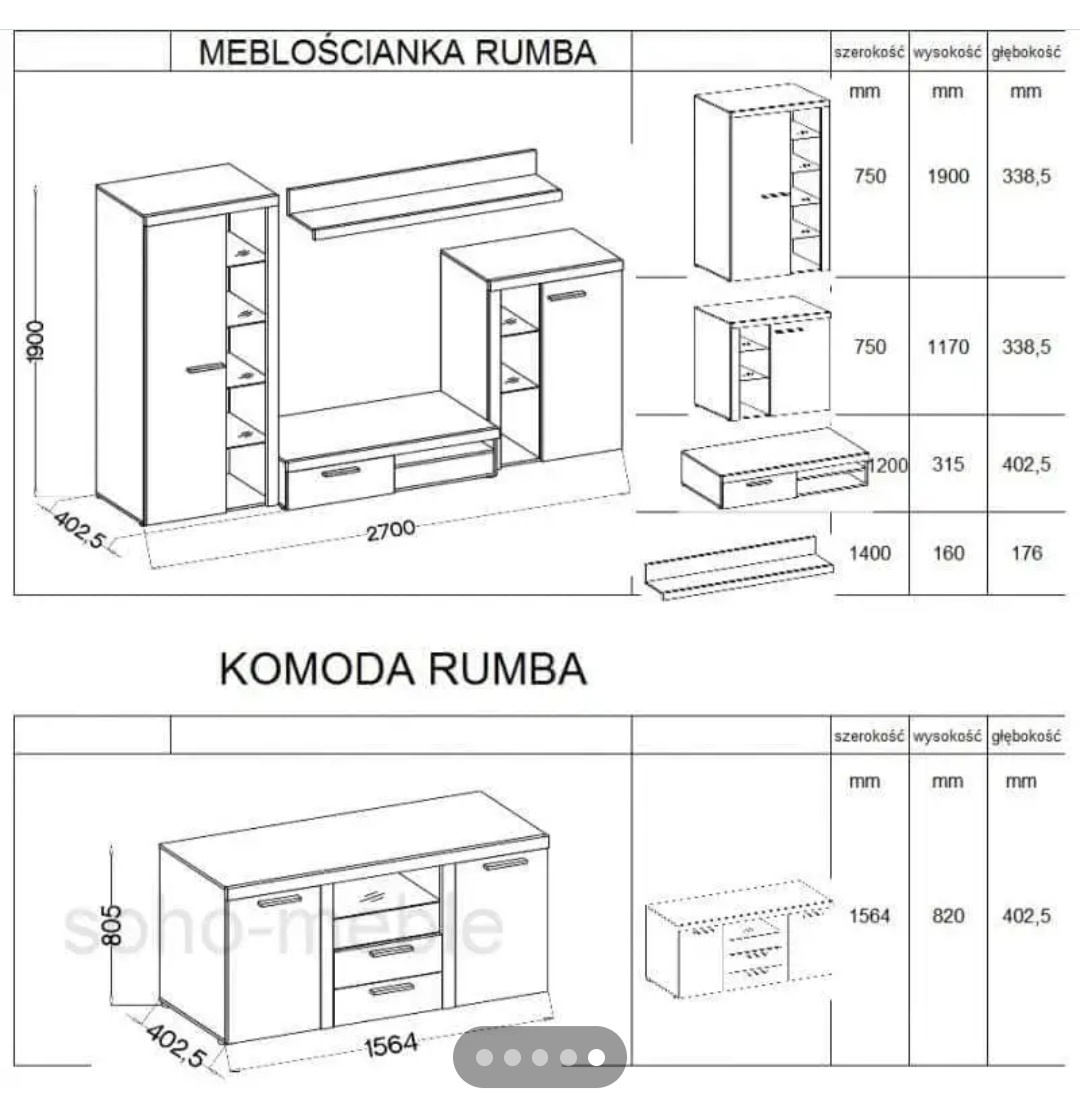 Obývací stěna dub lefkas s komodou - 2