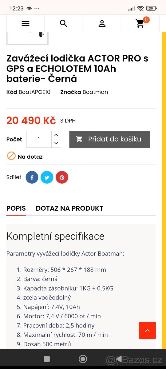 Prodám zavážecí lodičku actor pro - 2