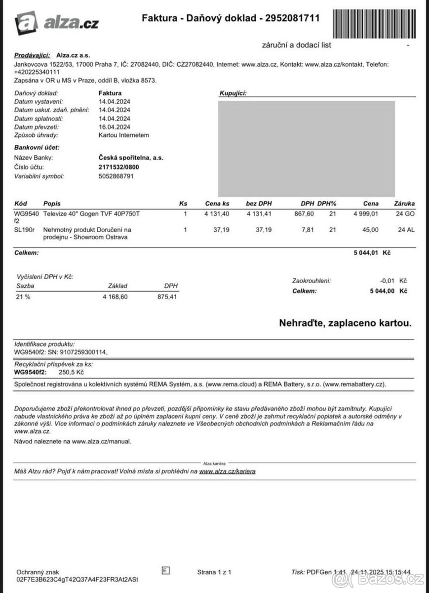 Televize Gogen 40” TVF 40P750T - 2