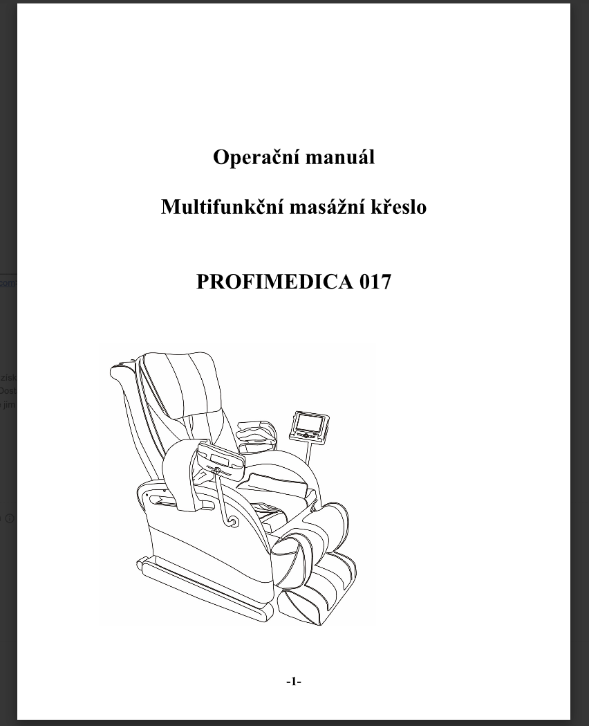 Masážní křeslo Profimedica 017 - 2