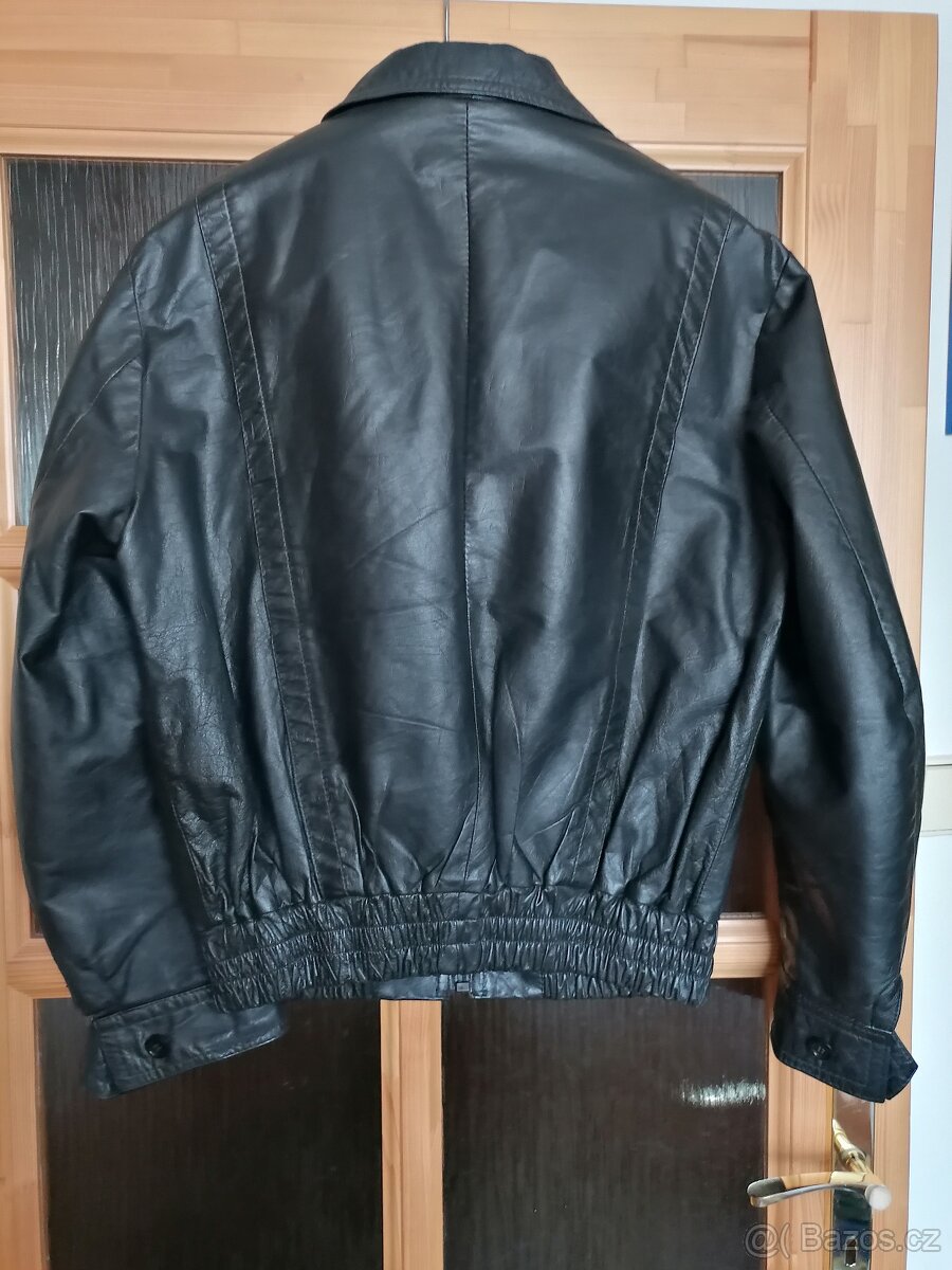 Černá pánská kožená bunda XL - 2
