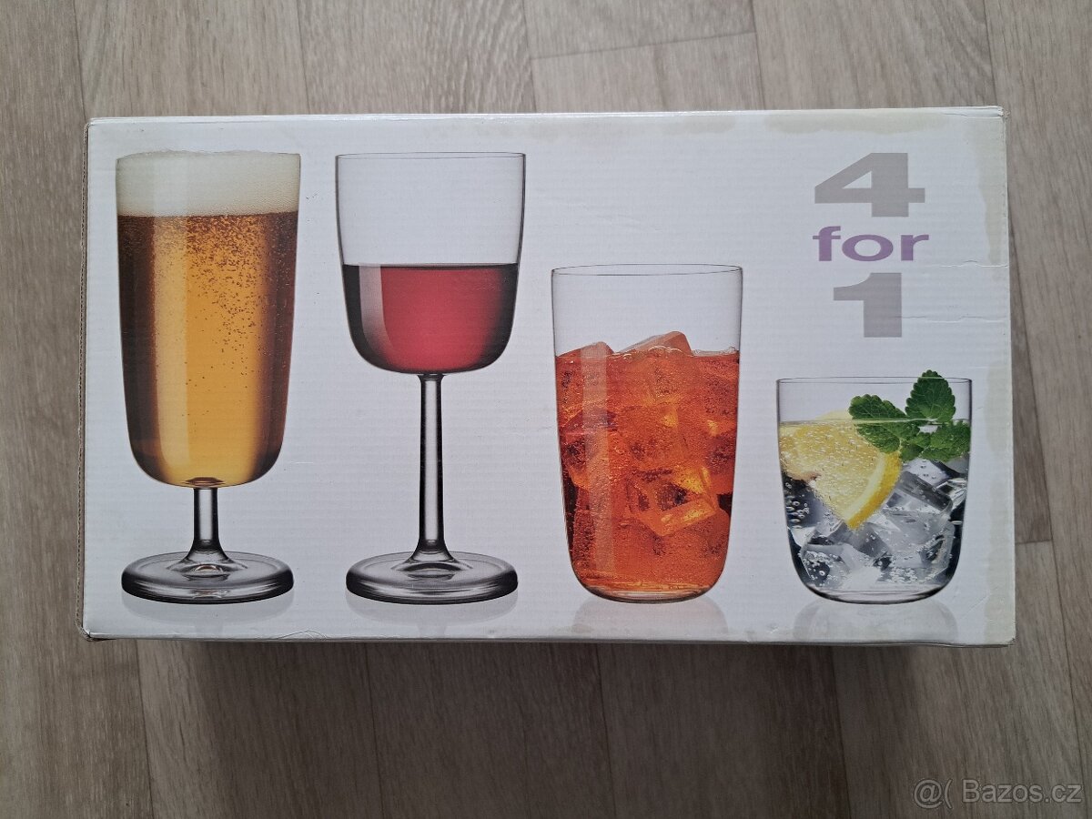 69) Skleničky Bohemia sada 4for1 - 2
