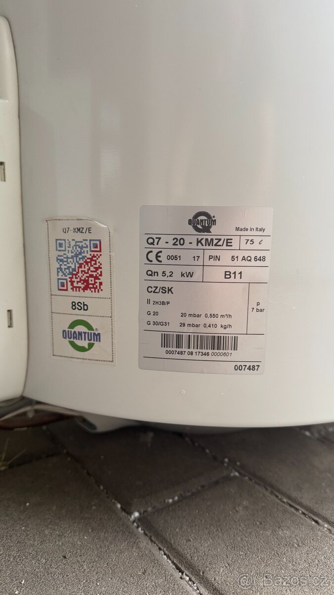 Plynový ohřívač vody Quantum 75 l - 2