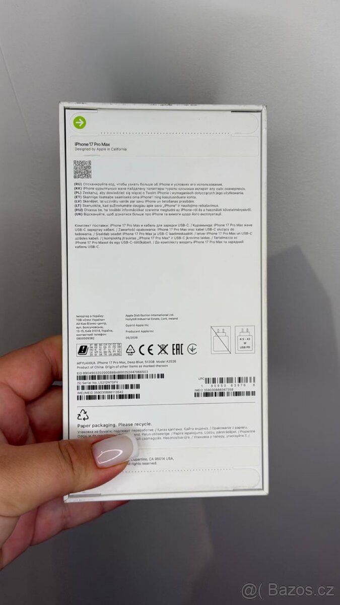 IPhone 17 pro max Deep Blue 512 gb novy - 2