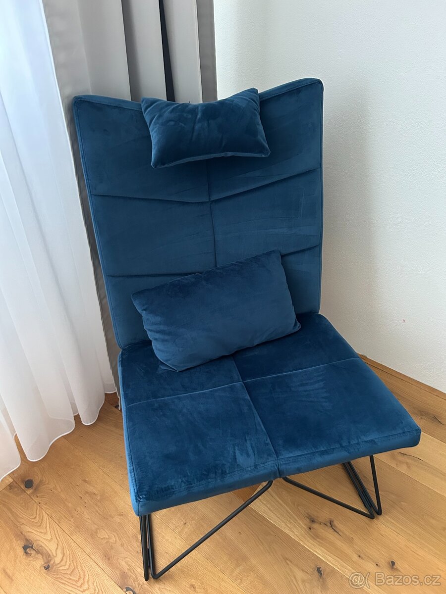 Modré designové křeslo - 2