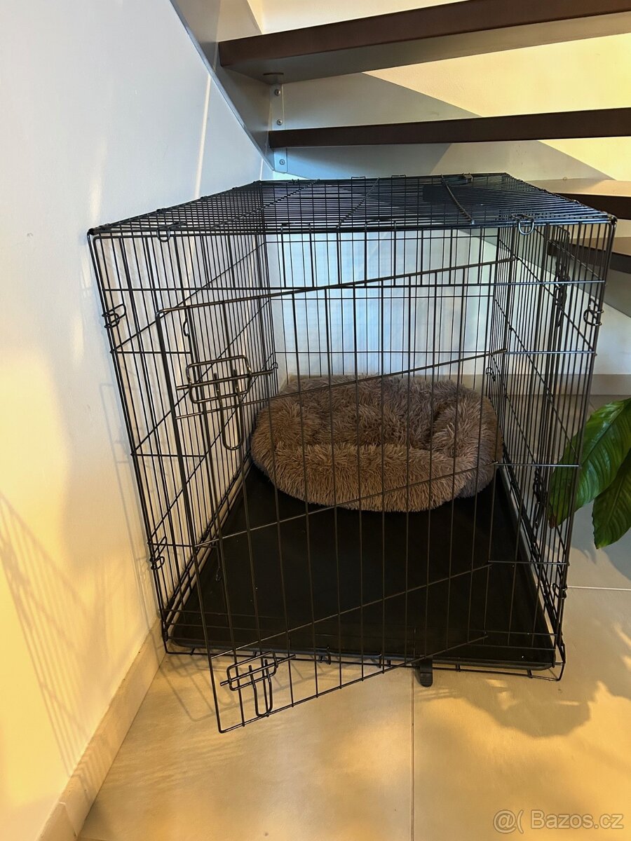 Klec Dog Fantasy skládací XL černá 2 dveře 106x69x77cm - 2