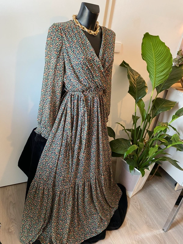 Liu Jo dlouhe saty kytickovane zelene cerne 42 - 2