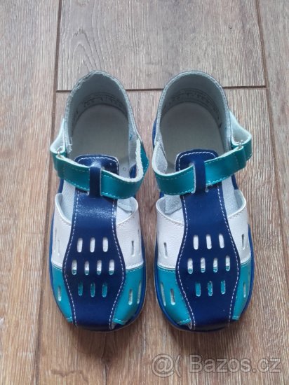 Hlapecké/klučičí kožené sandálky/boty na suchý zip - 2