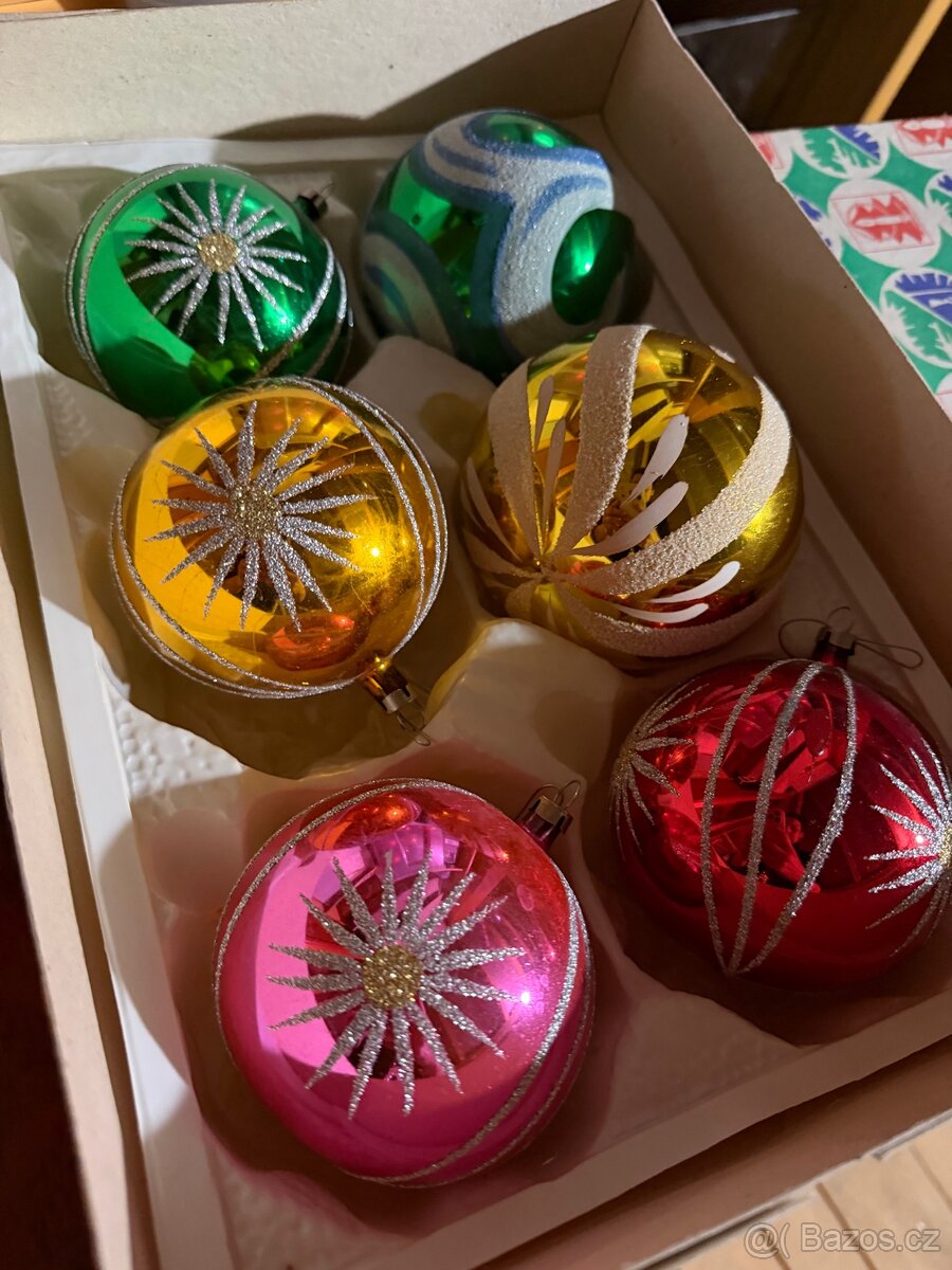 Stare retro vanocni ozdoby sklo - 2