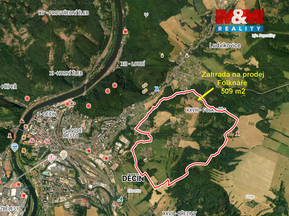 Prodej zahrady, 509 m², Děčín - 2