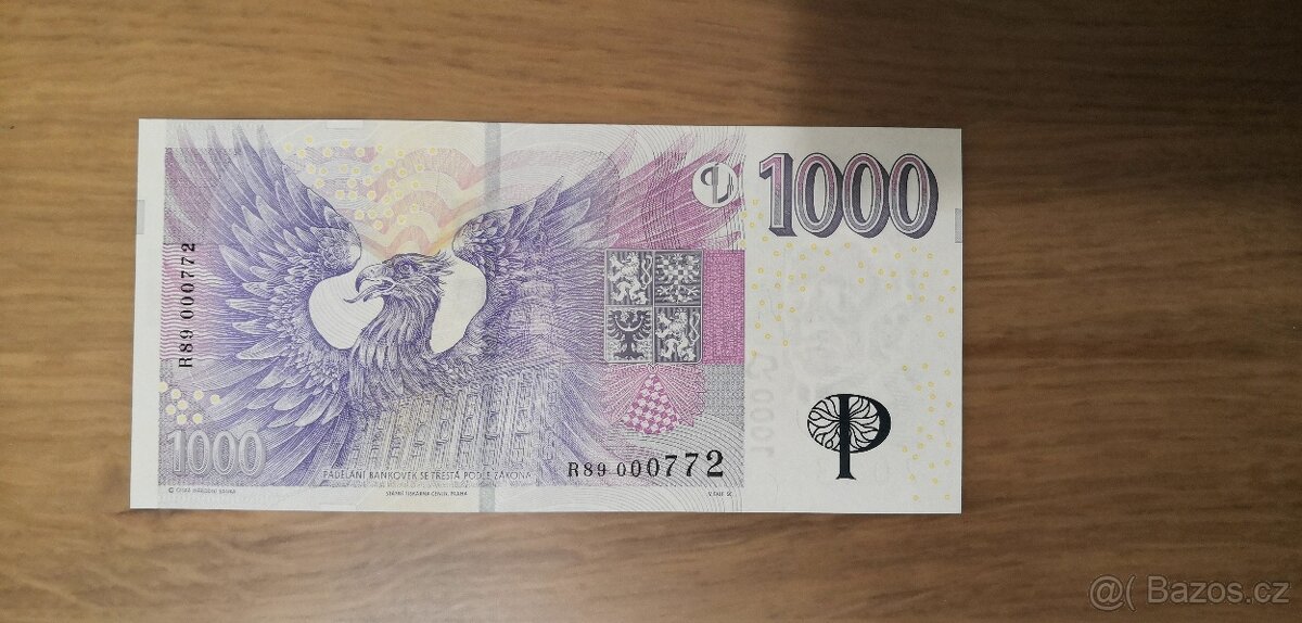 1000 KČ s přítiskem - 2
