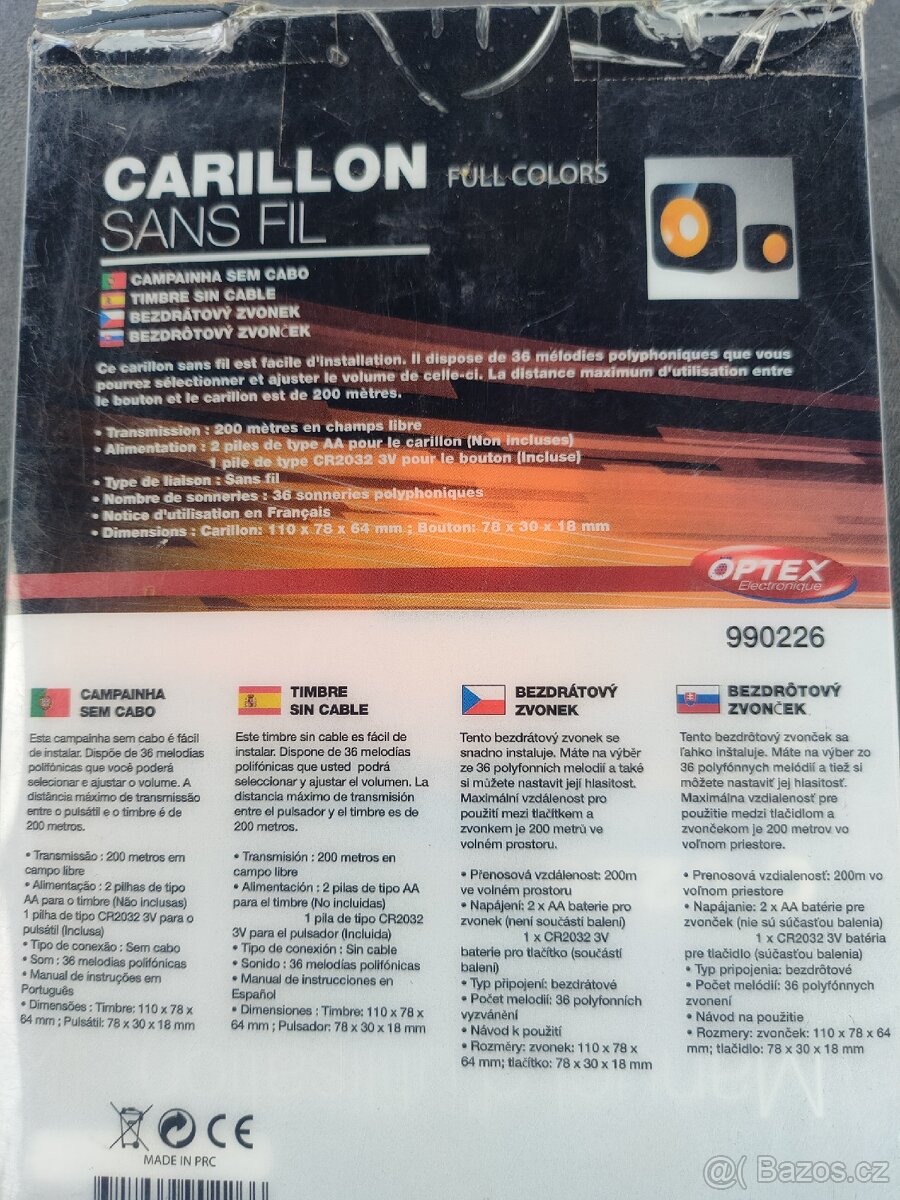 Bezdrátový zvonek OPTEX 990226 - 2