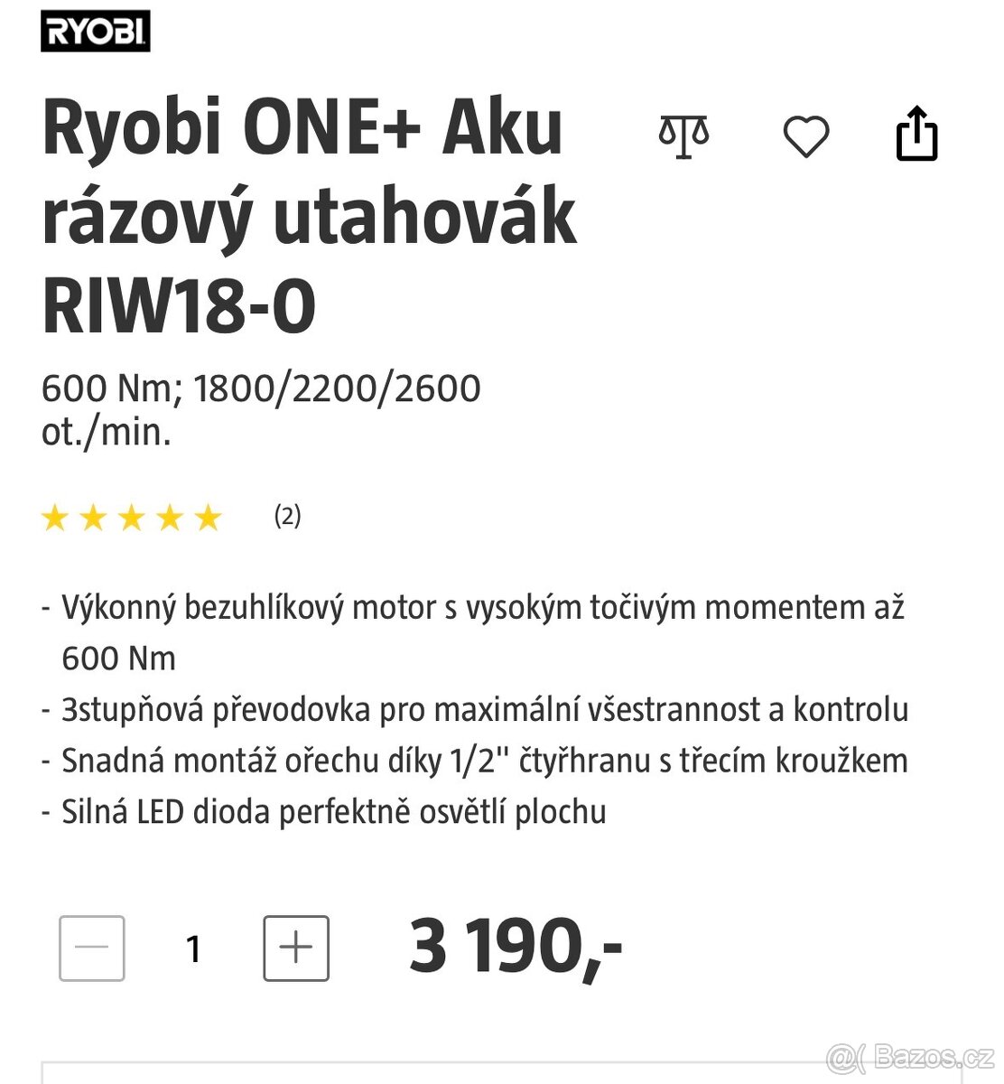 RYOBI utahovák - 2