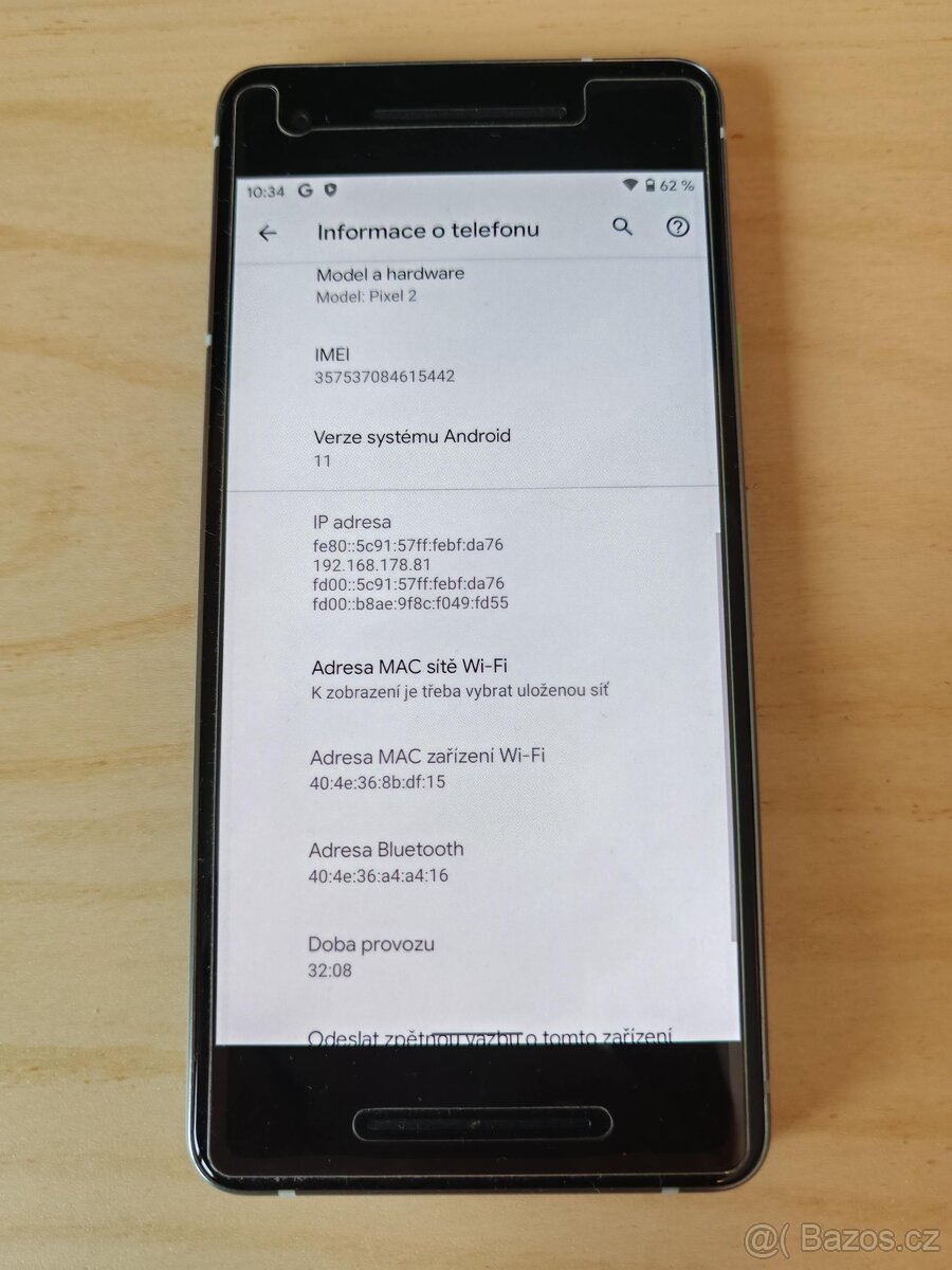Google Pixel 2 - 4/64GB - Android 11 - USB-C - 2