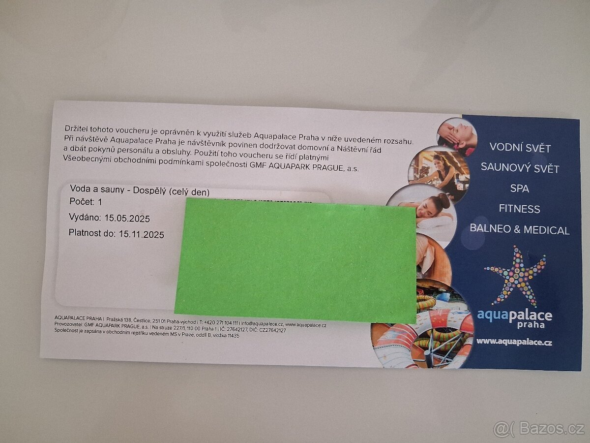 Dárkový poukaz do Aquapalace Praha ( voda+sauny) - 2