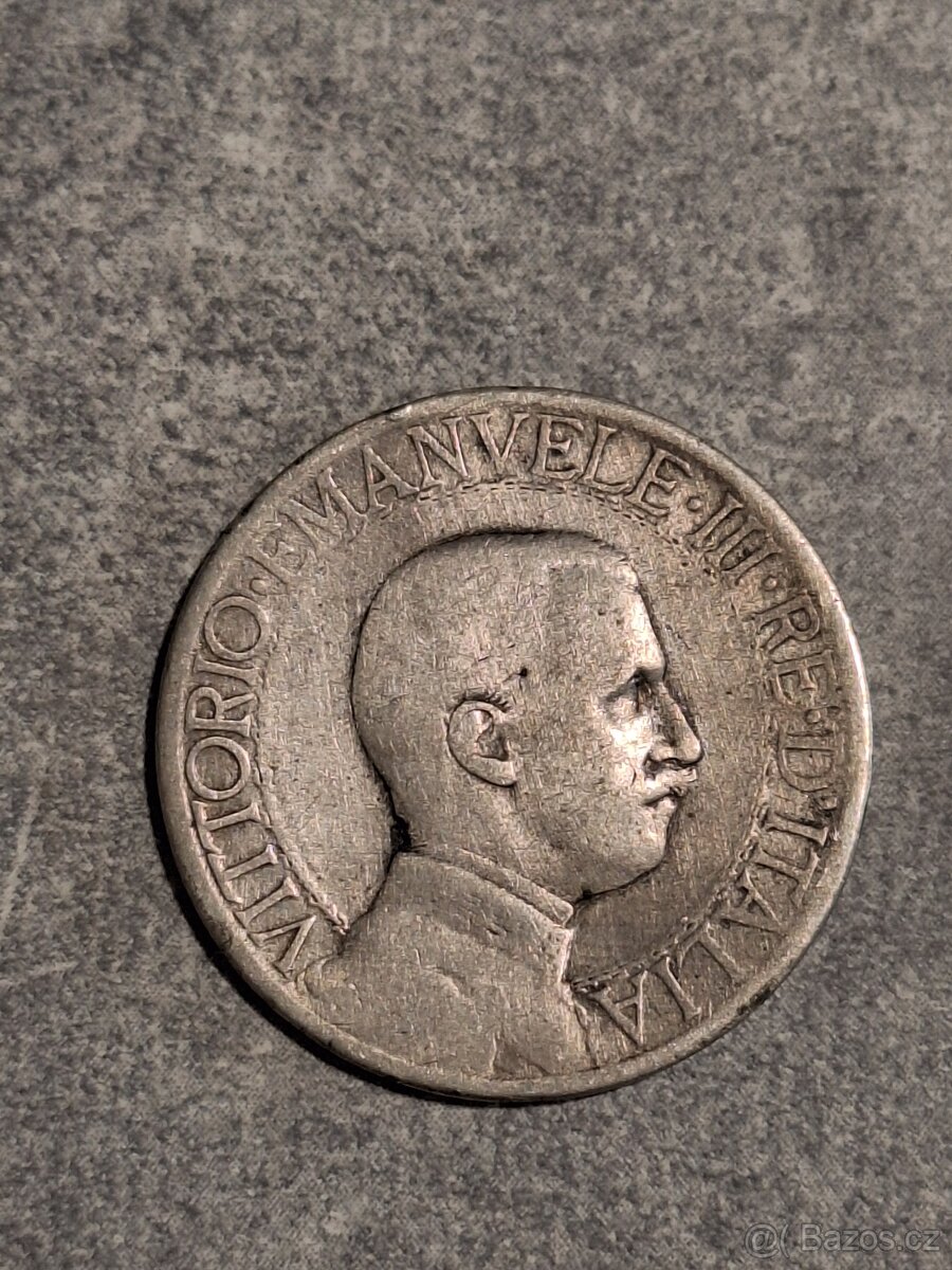 Stříbrná mince 1 Lira 1909 Italie - 2