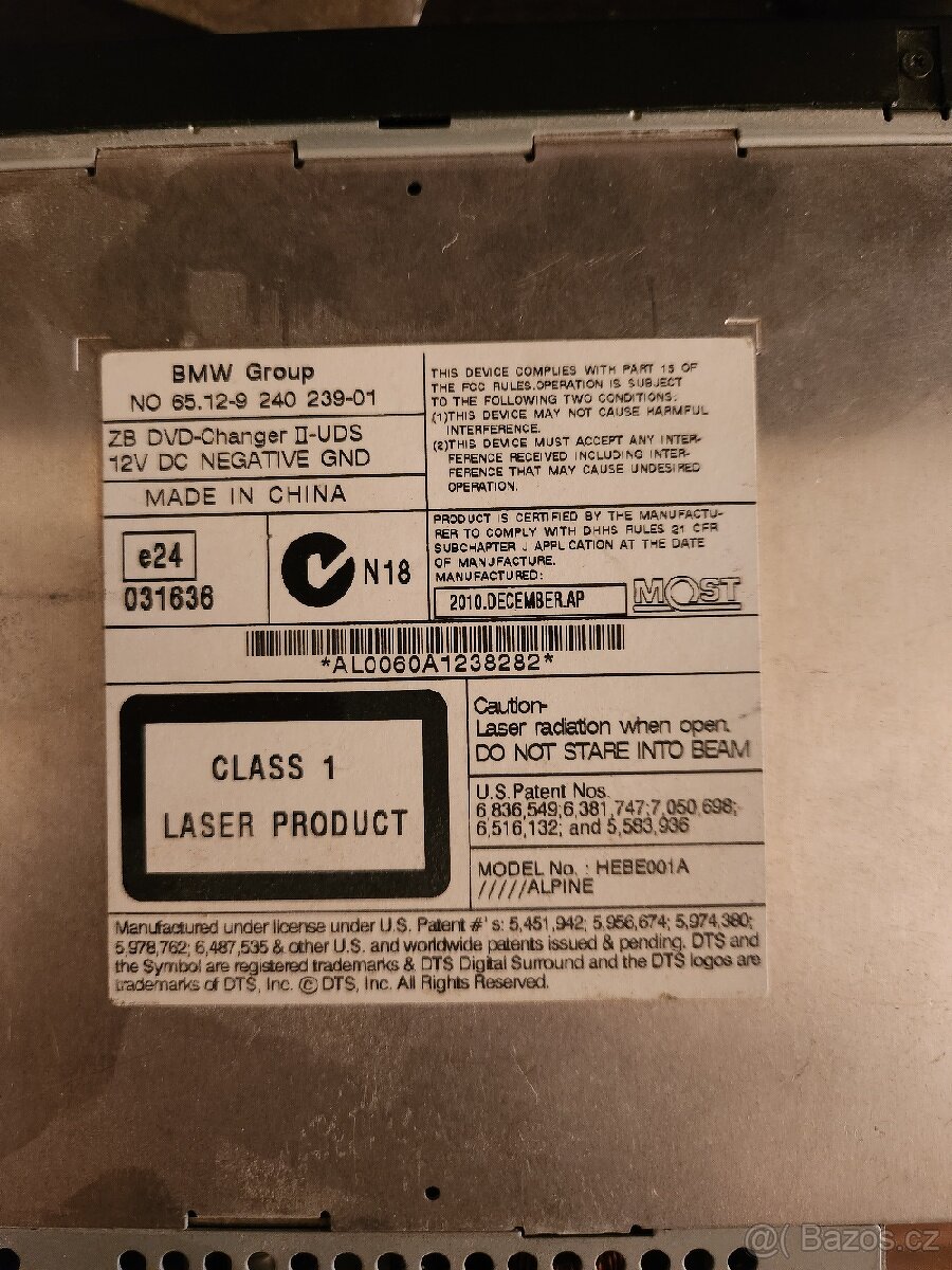 BMW DVD-CHANGER 6DISC VYROBCE ALPINE - 2