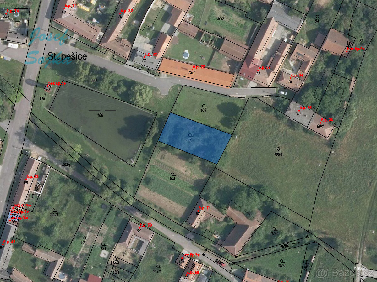 Prodej zahrady v obci Stupěšice, 639m2 - 2