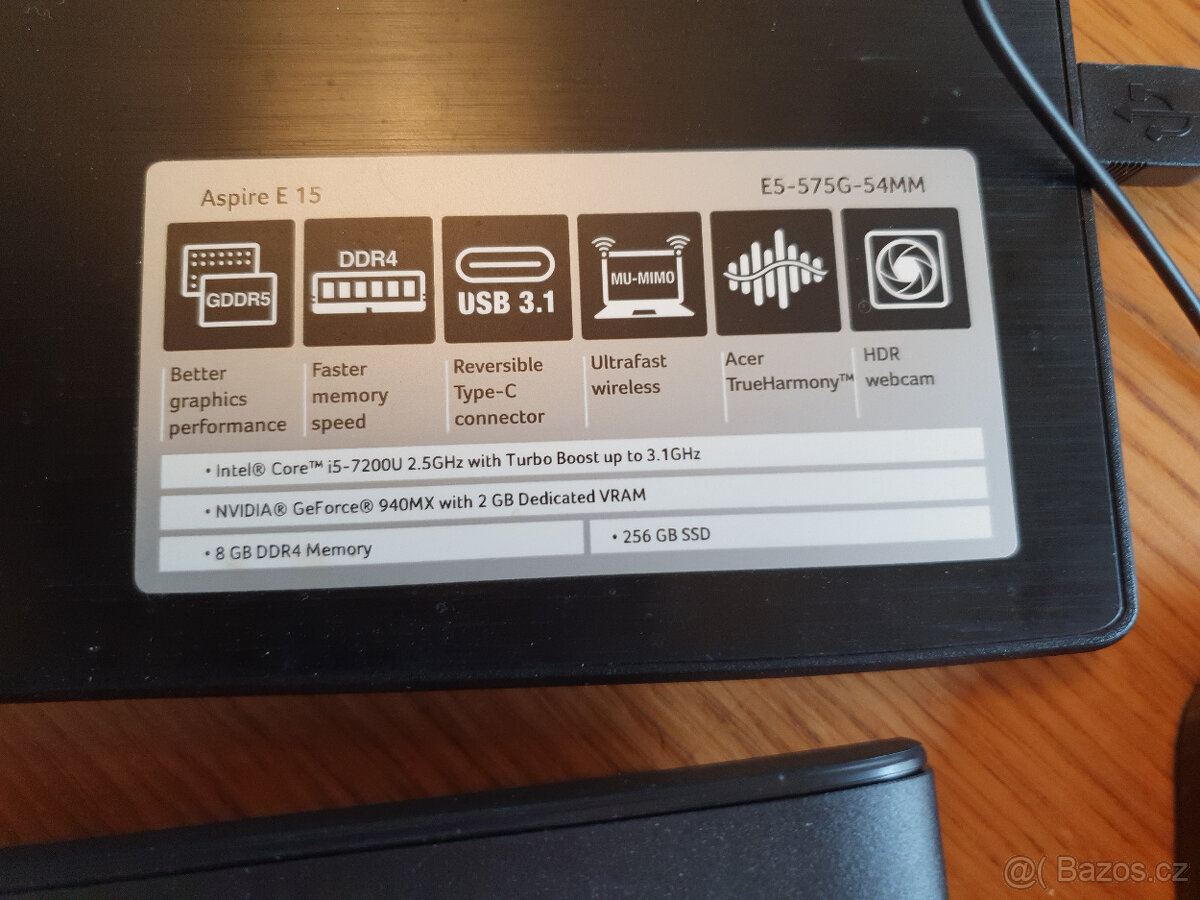 Prodám použitý notebook Acer Aspire E 15 Core i5 RAM 16GB - 2