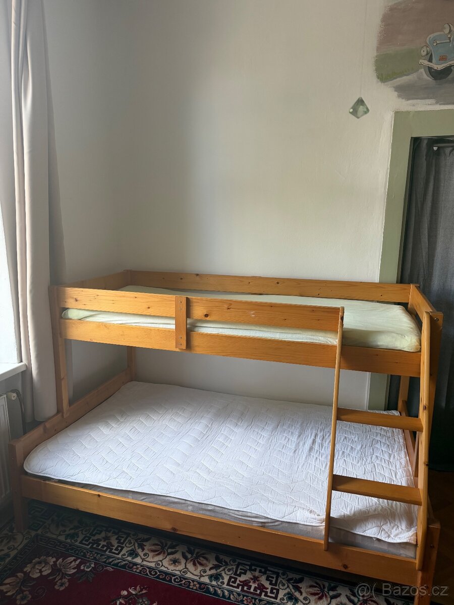 Postel masiv dvoupatrová s matracemi - 2