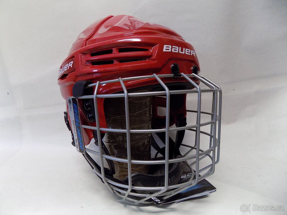 Hokejová helma Bauer IMS 5.0 s mřížkou (černá L + červená M) - 2