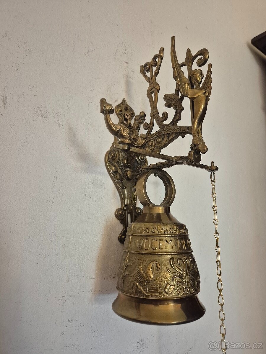 MASIVNÍ MOSAZNÝ ZVON S TÁHLEM - ZVONEK - 2