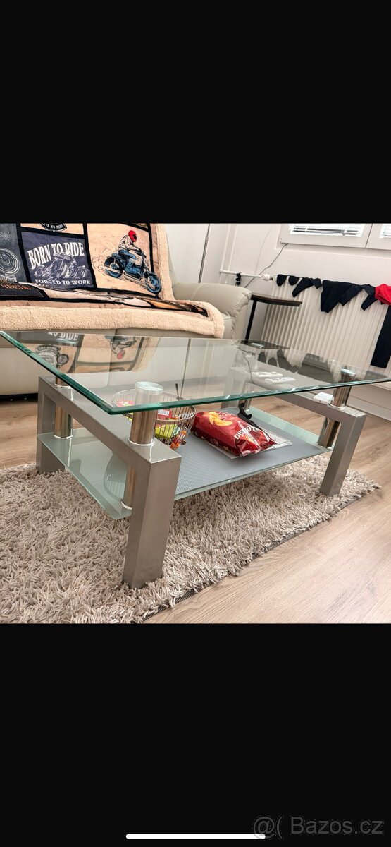 Skleněný stul a skříňka pod TV - 2