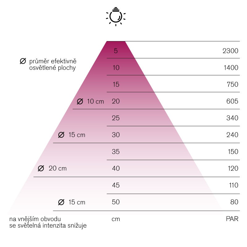 Pěstební LED žárovka 5W - černá, patice E27 (do lampičky) - 2