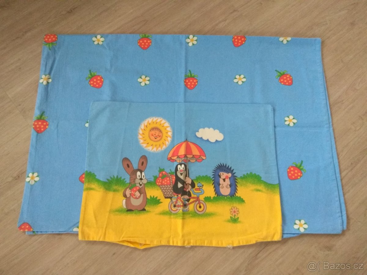 Povlečení do postýlky - Krteček, zelená kostička - 2