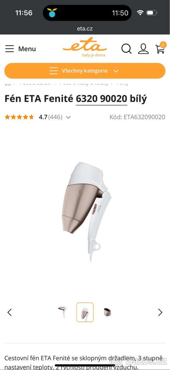 Fén na vlasy Eta - 2