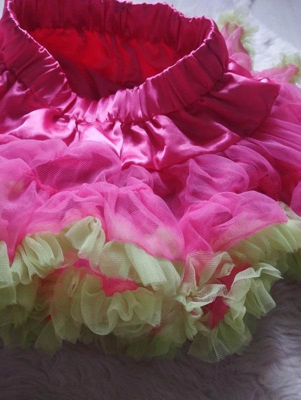 Dětská TUTU sukně - růžovo limetková - 2