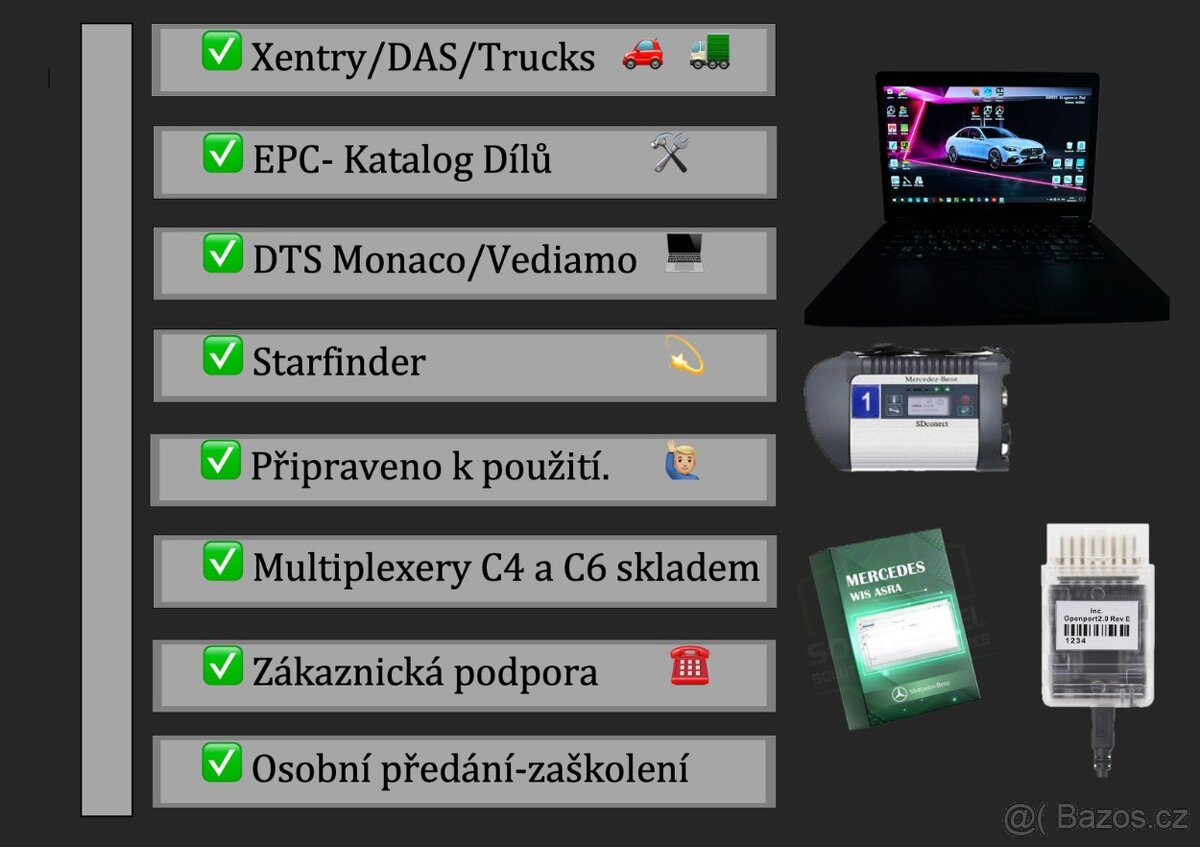 Diagnostika Xentry 2025 + DAS + Passthru kabel | osobní před - 2