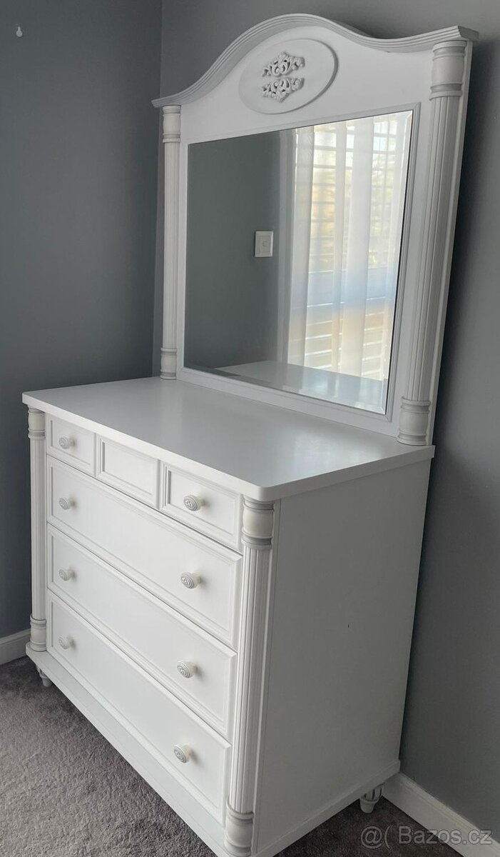 Prodám komodu se zrcadlem ČILEK Romantica – TOP stav - 2