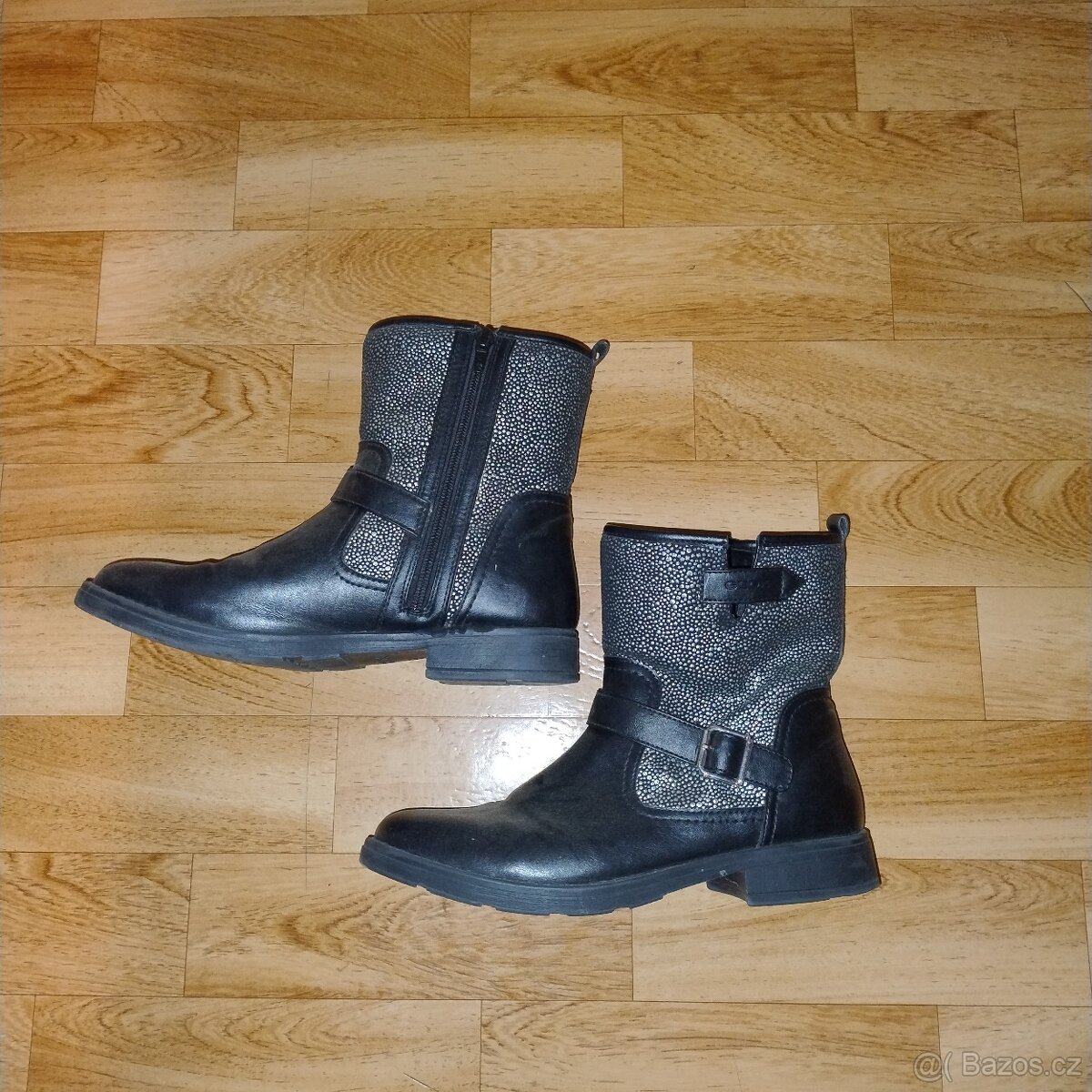 Dívčí kožené kozačky Geox - 2